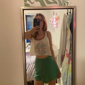 Zara Linedbutton Washed Green Skort, Size M